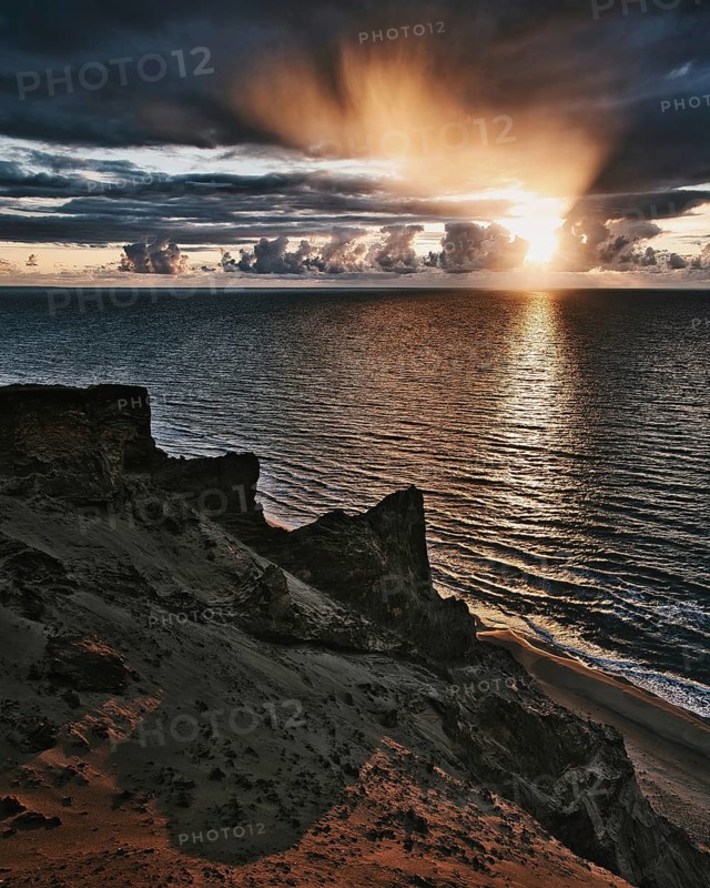 Sunset with clouds and shadows