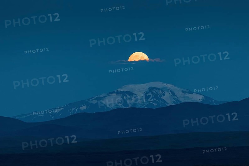 Moonrise over Snaefell Volcano