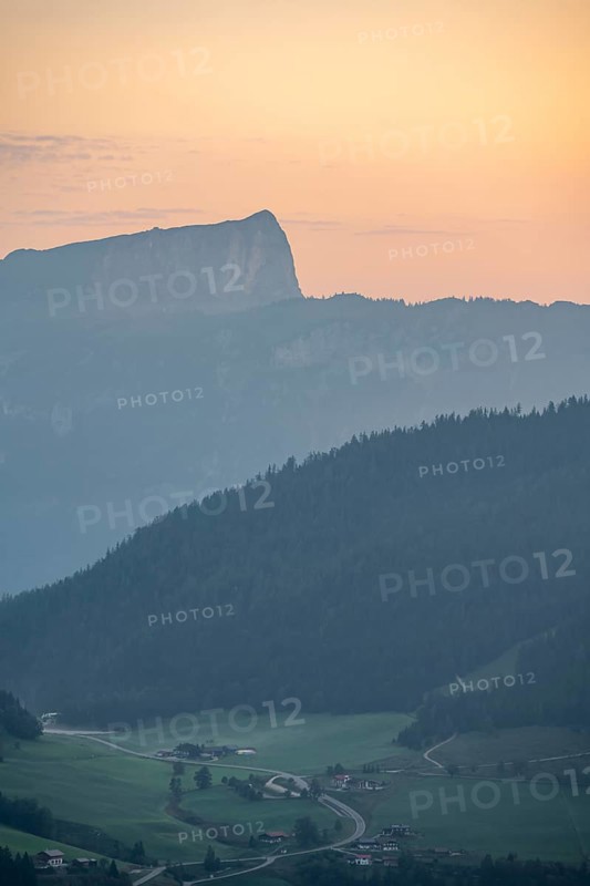 Hills and mountains at dawn