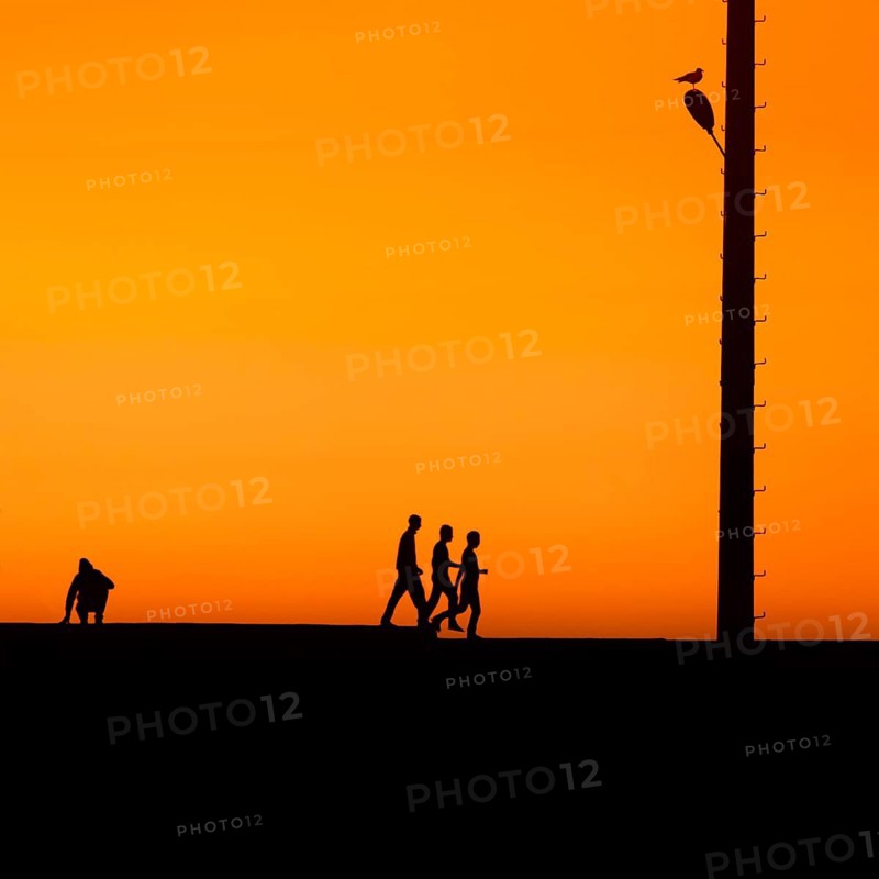 Men on a wall in the harbour