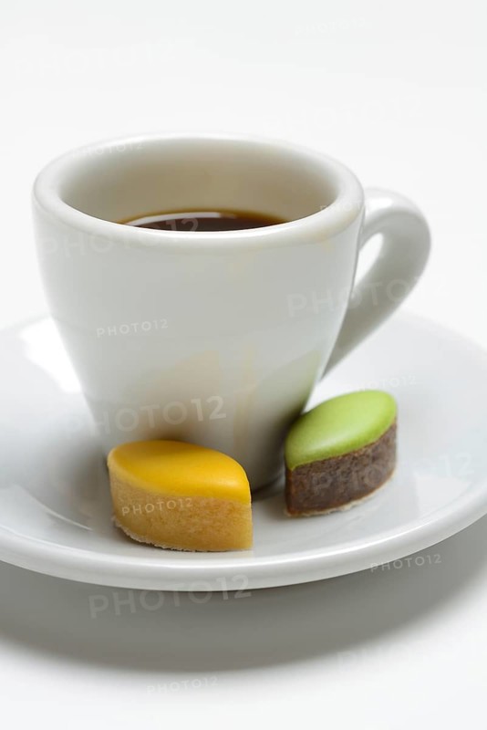 Calisson d'Aix and cup of coffee