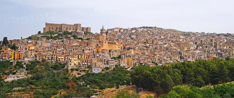 View of the mountain village of Caccamo