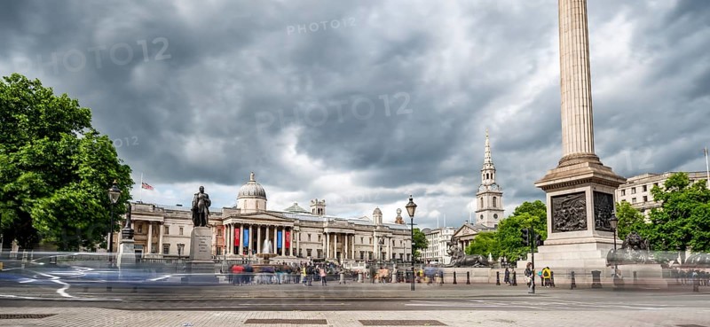 Trafalgar Square with National Gallery and Church of St. Martin-in-the-Fields