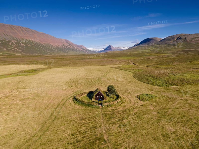 Old peat church of Groef or Grafarkirkja near Hofsos