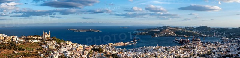 View from Ano Syros to houses of Ermoupoli