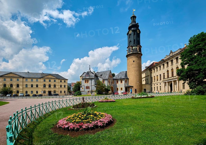 Weimar City Palace with Palace Tower and Bastille