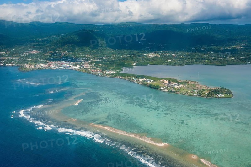 Aerial of the island of Upolo