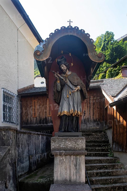 Statue of St. John Nepomuk at the Stiftsmuehle in the Old Town