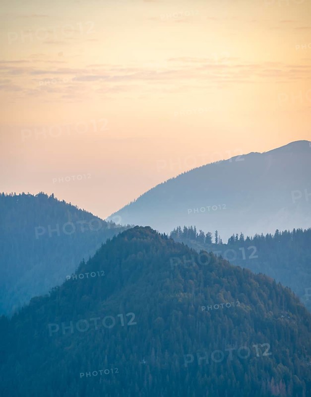Hills and mountains at dawn