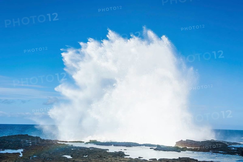 Water blowing through the Alofaaga blowholes on the south of SavaiÂ´i