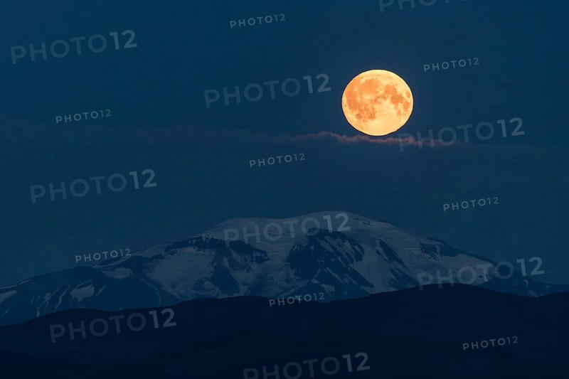 Moonrise over Snaefell Volcano