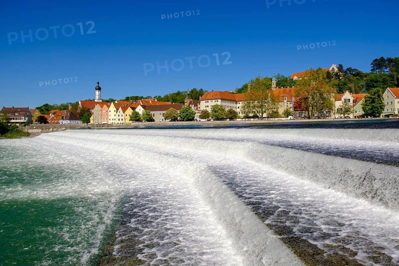 Old town of Landsberg am Lech with Lechwehr