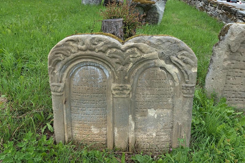 Gravestone for a double grave at a Jewish cemetery