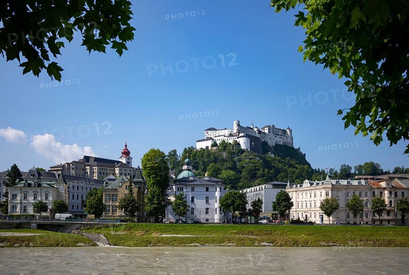 Salzach with Nonnberg Abbey and Hohensalzburg Fortress