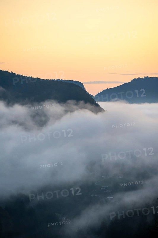 Hills and mountains at dawn