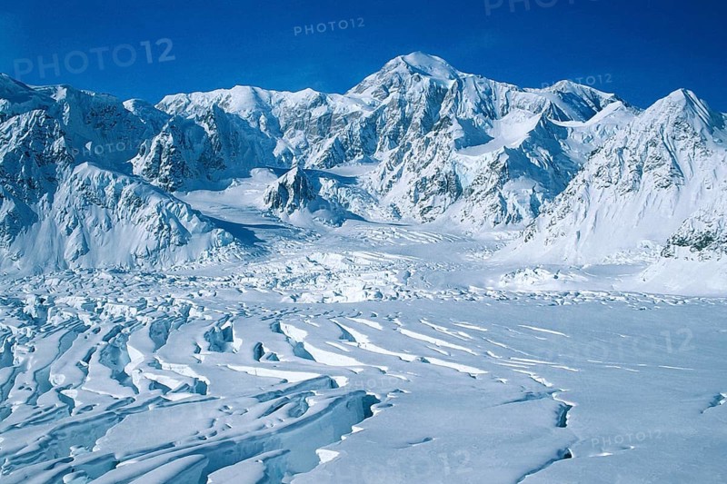 Glacier in the Alaska Range at Mount Denali