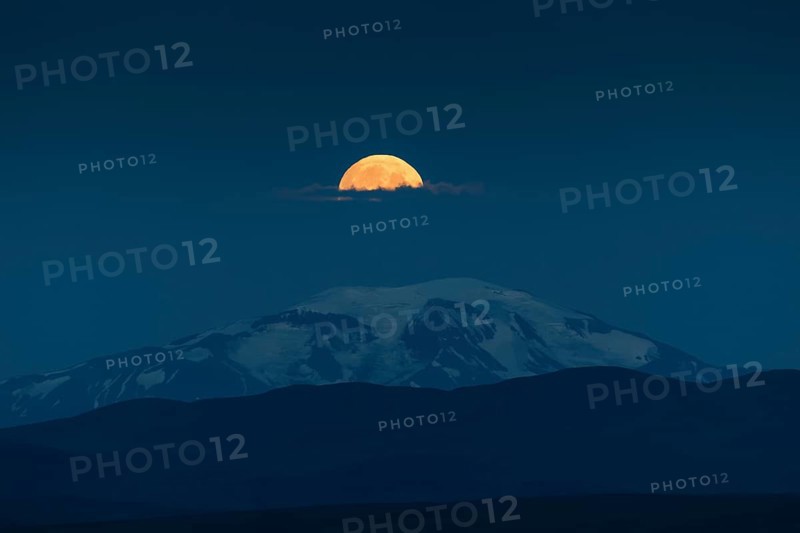 Moonrise over Snaefell Volcano