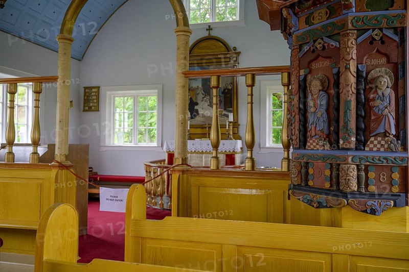 Church interior with pulpit