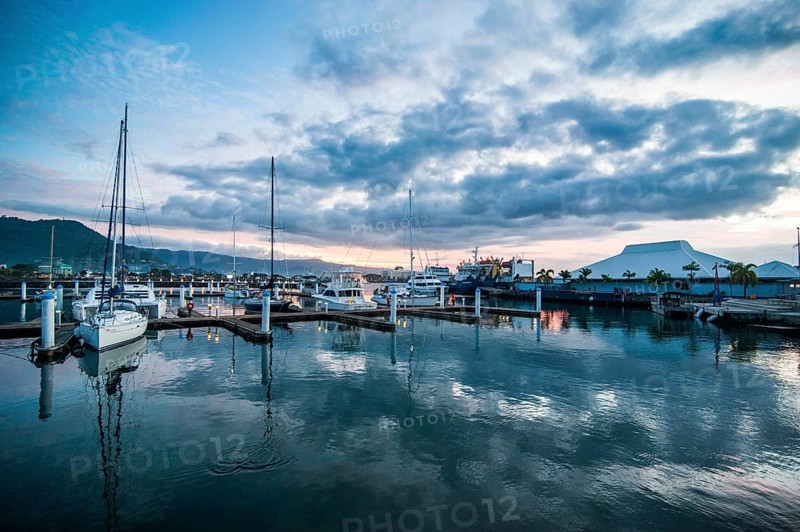 Sailing harbour of Apia at sunset Upolo