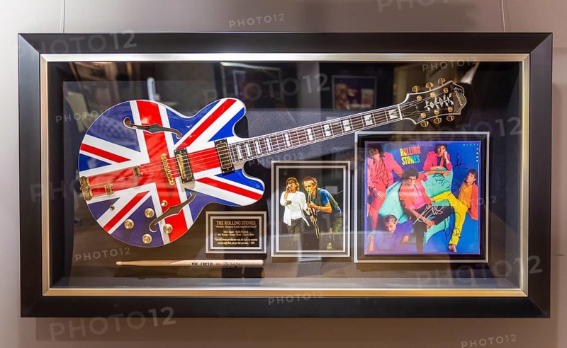 Electric guitar with Great Britain flag of the Rolling Stones