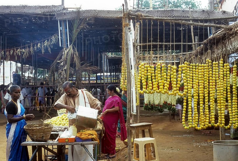 Lemon garlands at Vana Badra Kali Amman Temple at Nellithurai near Mettupalayam
