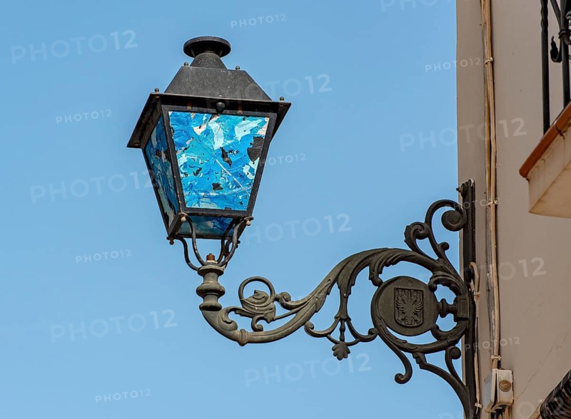 Typical painted street lamp