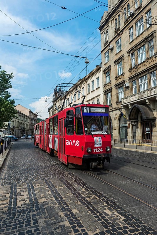 Tram in the Unesco sight the town Lviv