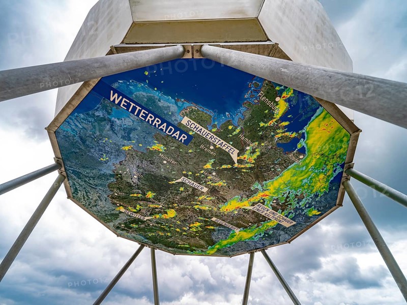 Model of a weather radar with radome
