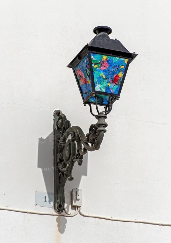 Typical painted streetlight
