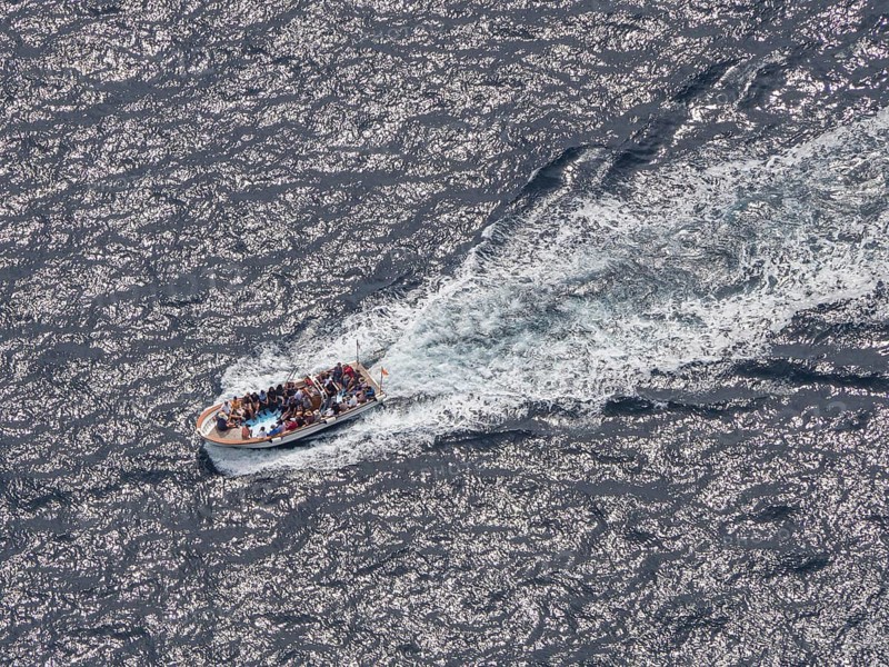 Excursion boat off the island of Capri