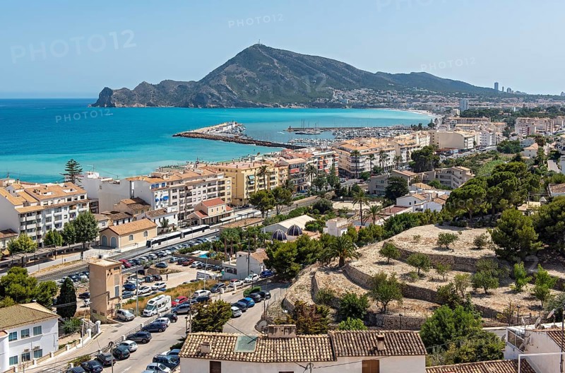 View of seaside Altea from Mirador de la Plaza de la Iglesia in Old Town