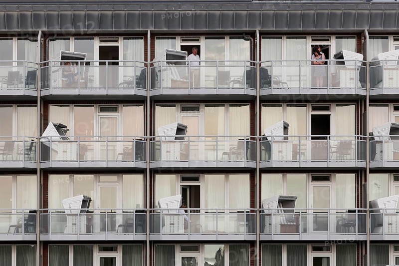 Balconies with beach chairs