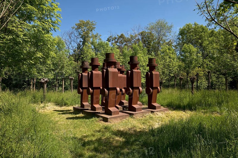Iron sculpture entitled The Guardians by Anatol Herzfeld