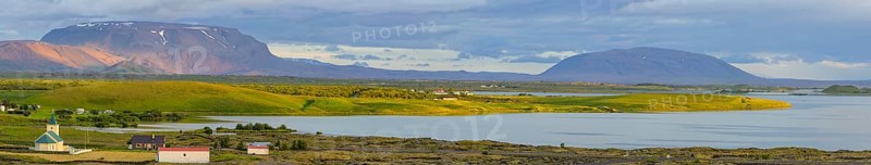 Myvatn with Blafjall and Sellandafjall in the evening light
