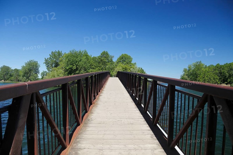 Small bridge to an island in the Saint Lawrence River
