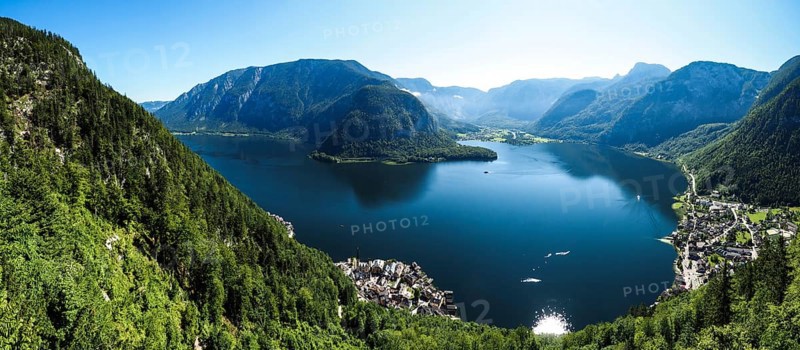 View from above of Hallstatt and Obertraun