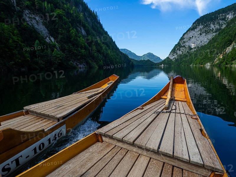 View of Lake Toplitz from a traditional barge