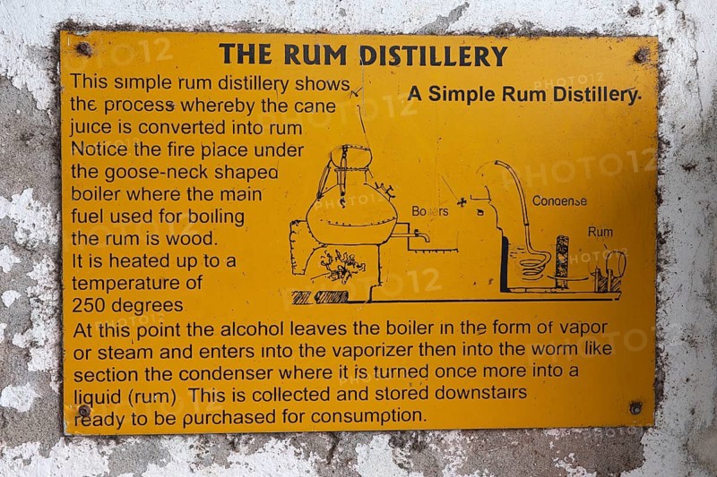 Information board about rum production