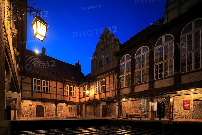 Renaissance castle on the Schlossberg in the evening