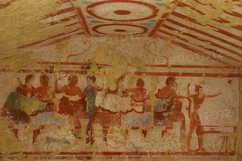 Burial chamber with frescoes