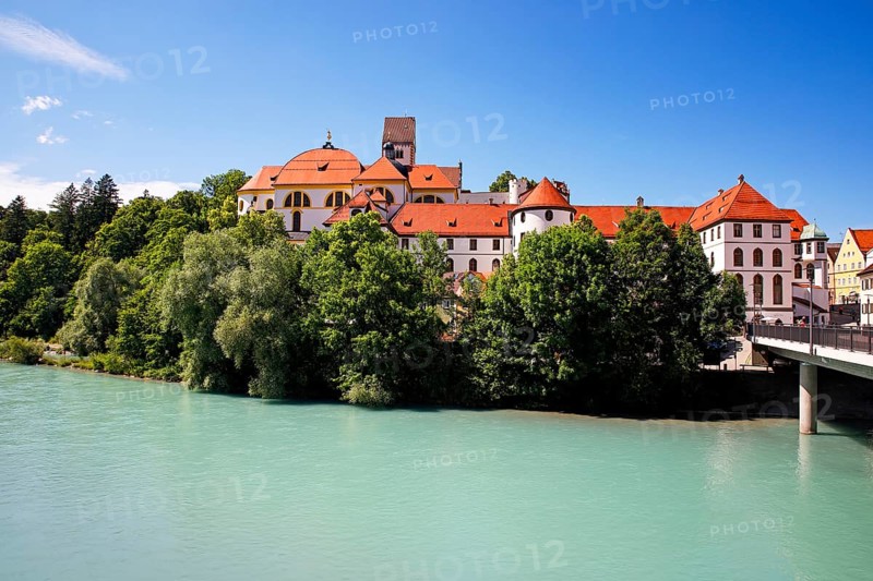 St. Mang Monastery and Town Parish Church on the River Lech