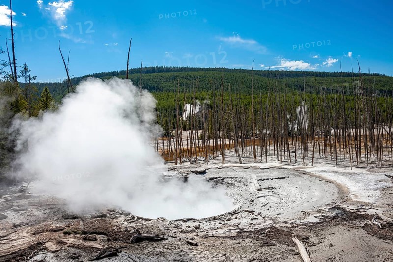 Steaming hot spring