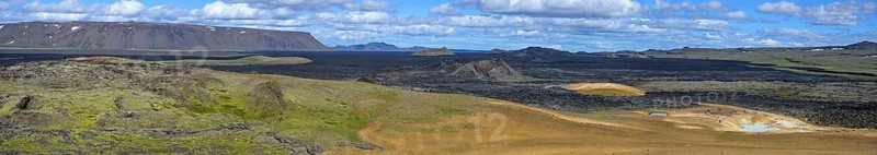 Solfataren Leirhnjukur and lava field behind from 1984