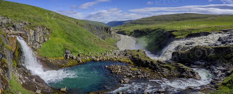 Confluence of the Laugara and the Joekulsa i Fljotsdal