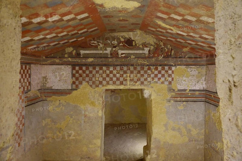 Burial chamber with frescoes