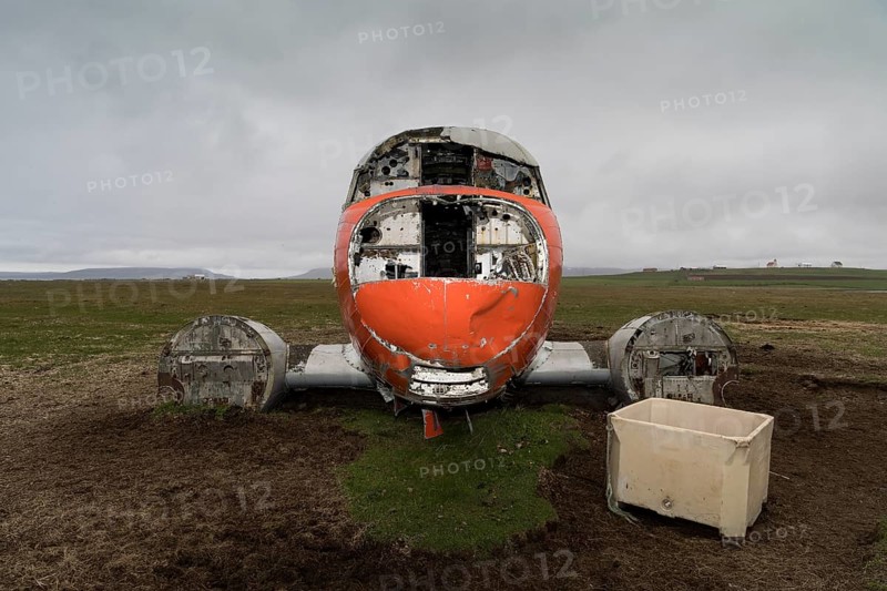 Emergency-landed American Air Force transport aircraft Douglas R4D-6 41-50187