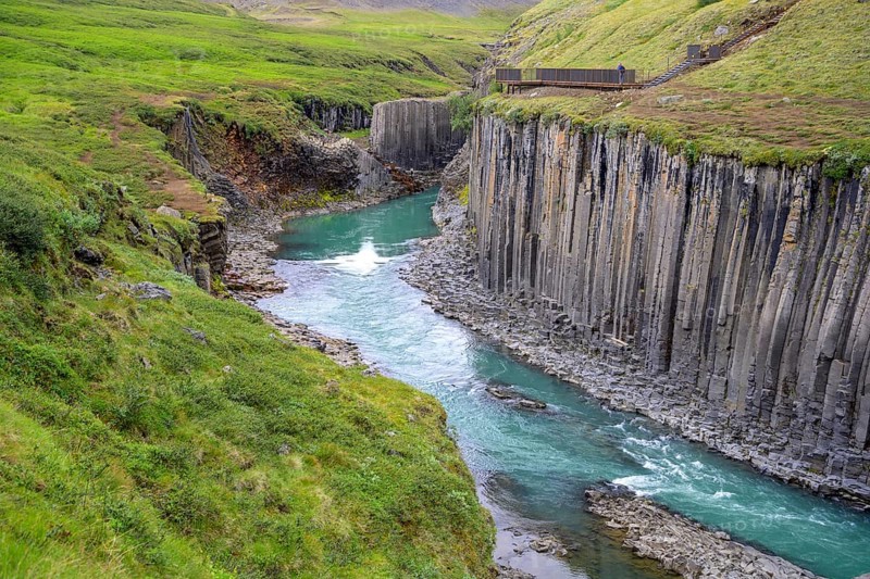 Stuolagil Canyon with viewing platform