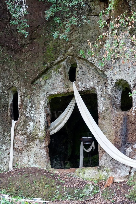 Etruscan tombs carved in tufa