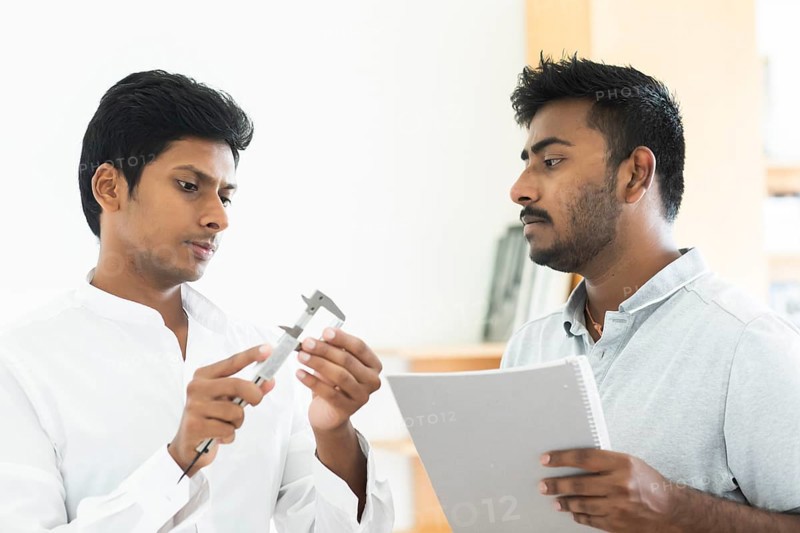 Young students do an internship in technology