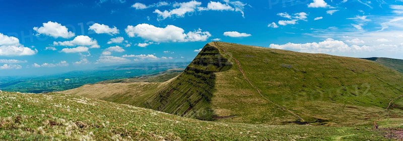 Panorama from Pen y Fan on the Cribyn